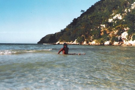 Maggy Gousse's brother at Labadee beach